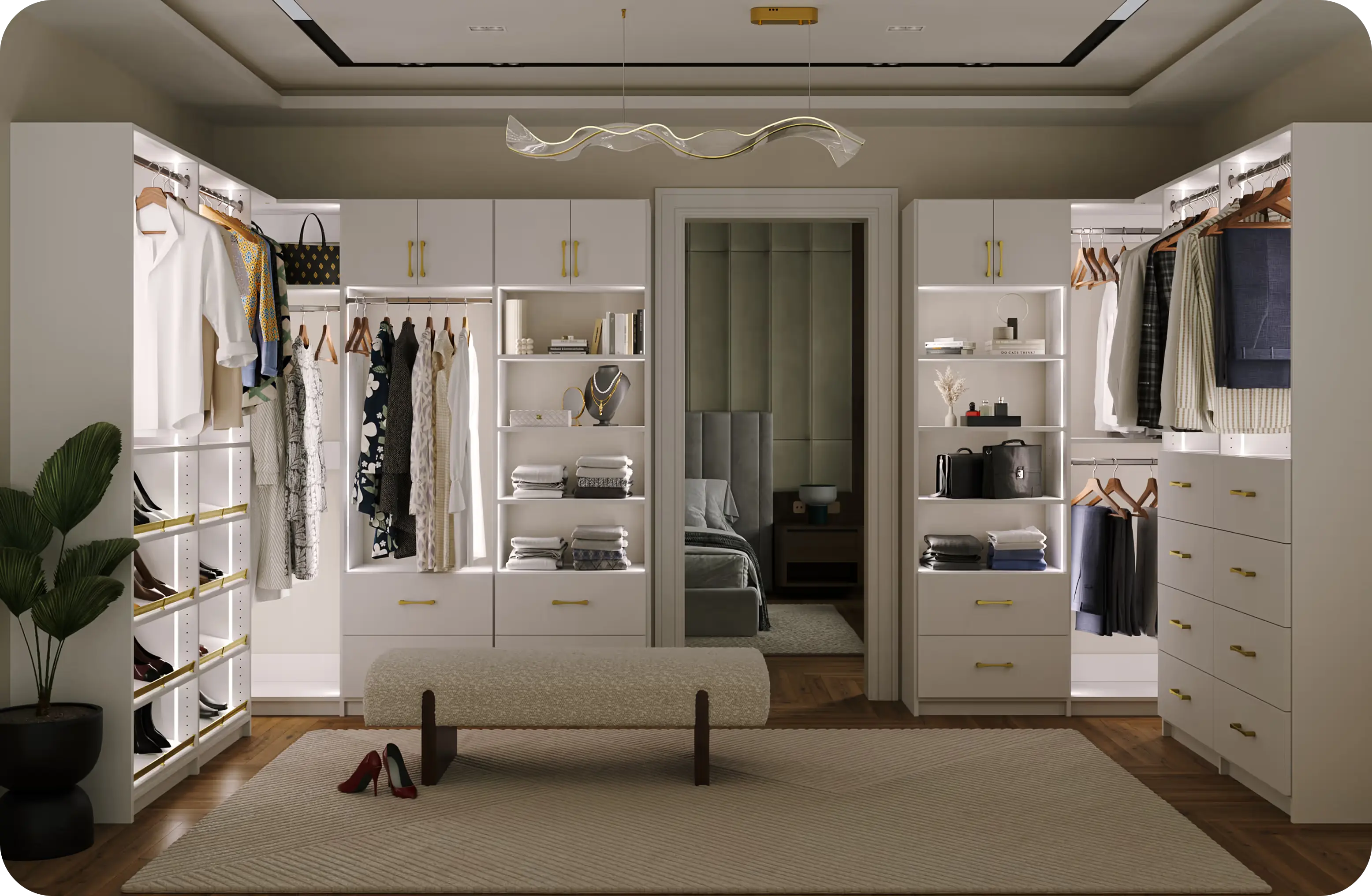 Alto luxury master suite with LED lighting