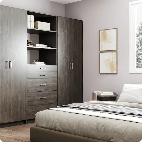 Milano freestanding wardrobe in bedroom setting